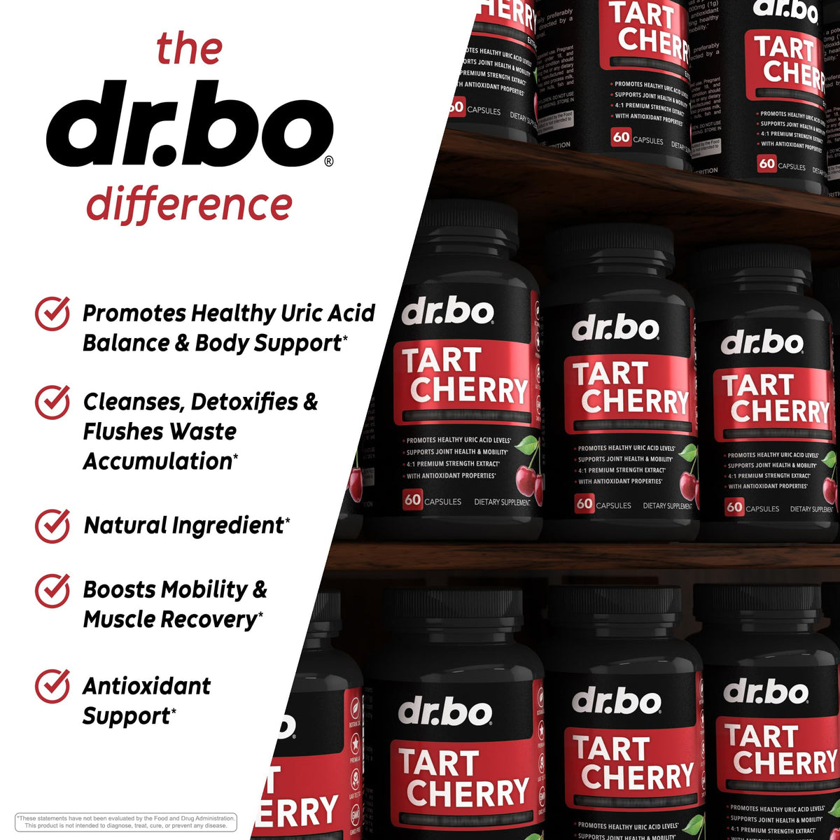 DR. BO Tart Cherry Extract Capsules Antioxidant - 60 Capsules - image 4