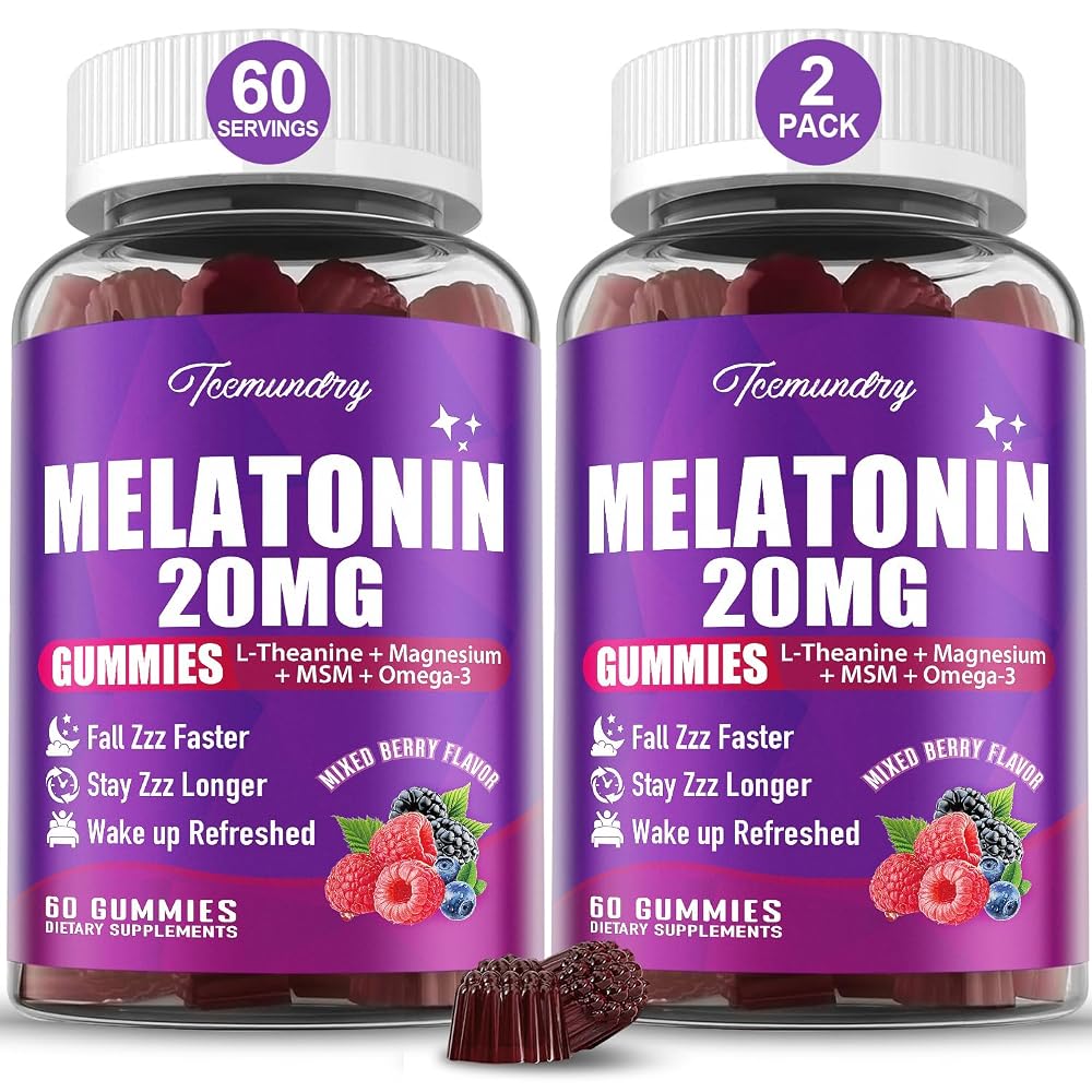 Tcemundry Melatonin Gummies 20mg for Adults - Maximum Strength