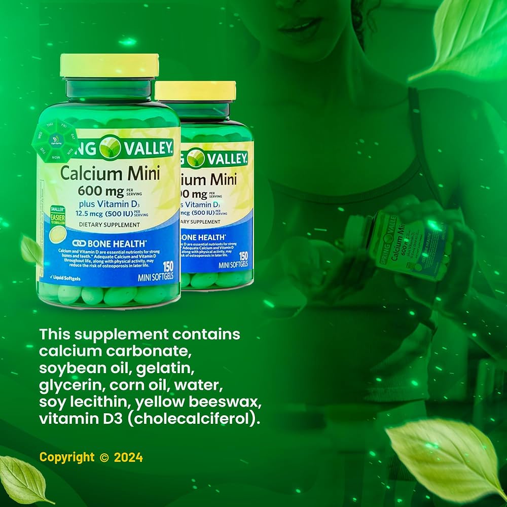LightSpring Calcium 600mg Plus Vitamin D3 - 150 Softgels - image 6