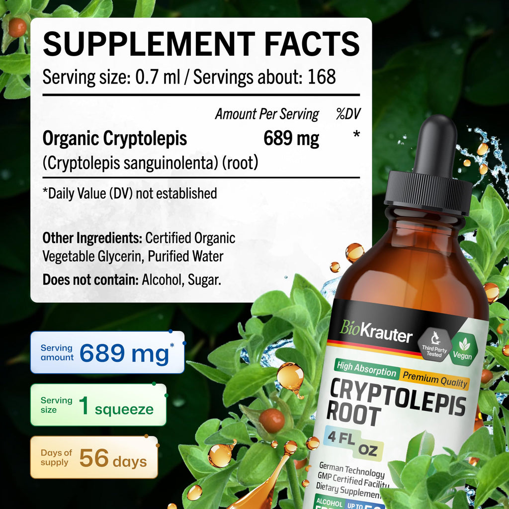 BIO KRAUTER Cryptolepis Tincture for Immune Support - 4 Fl Oz - image 4