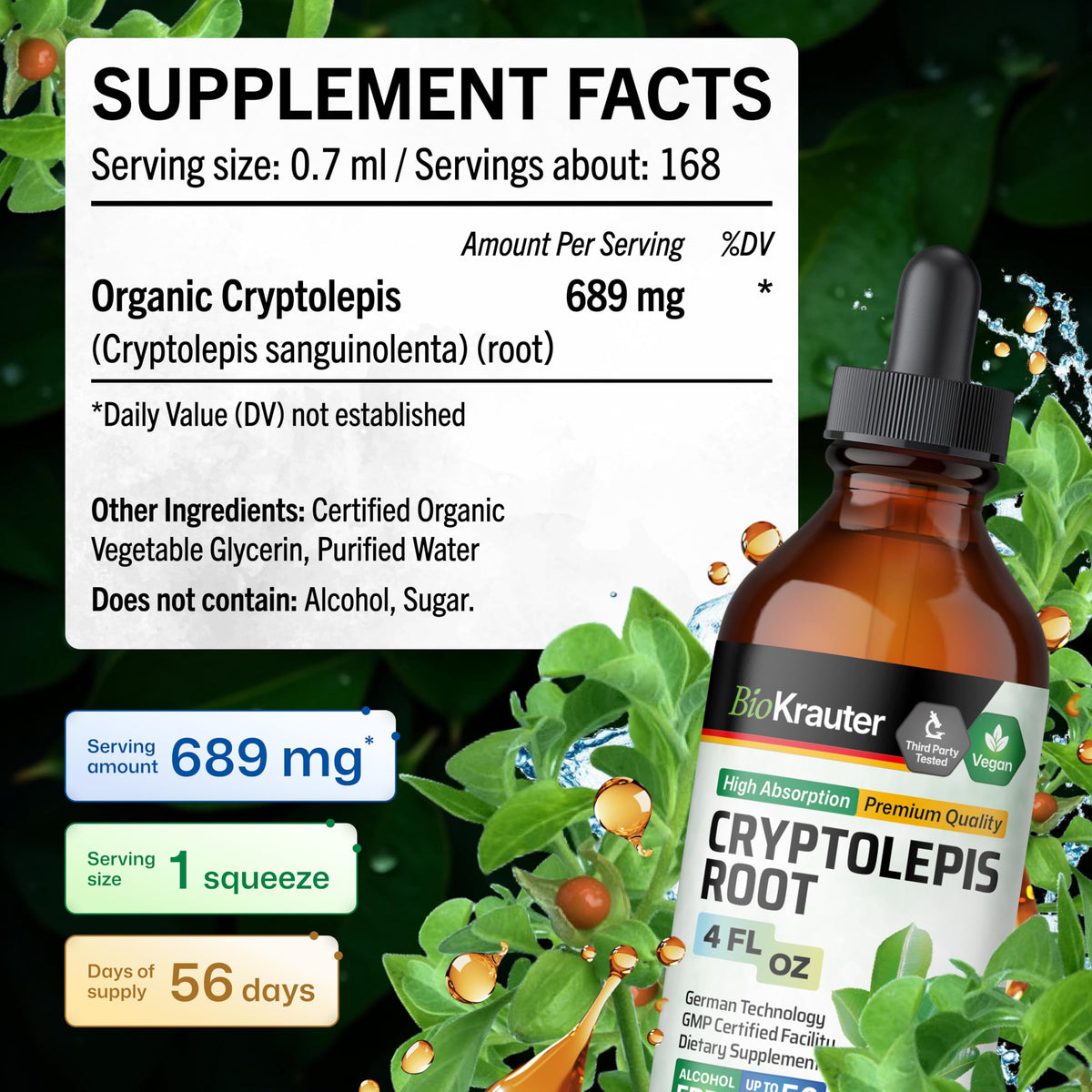 BIO KRAUTER Cryptolepis Tincture for Immune Support - 4 Fl Oz - image 4