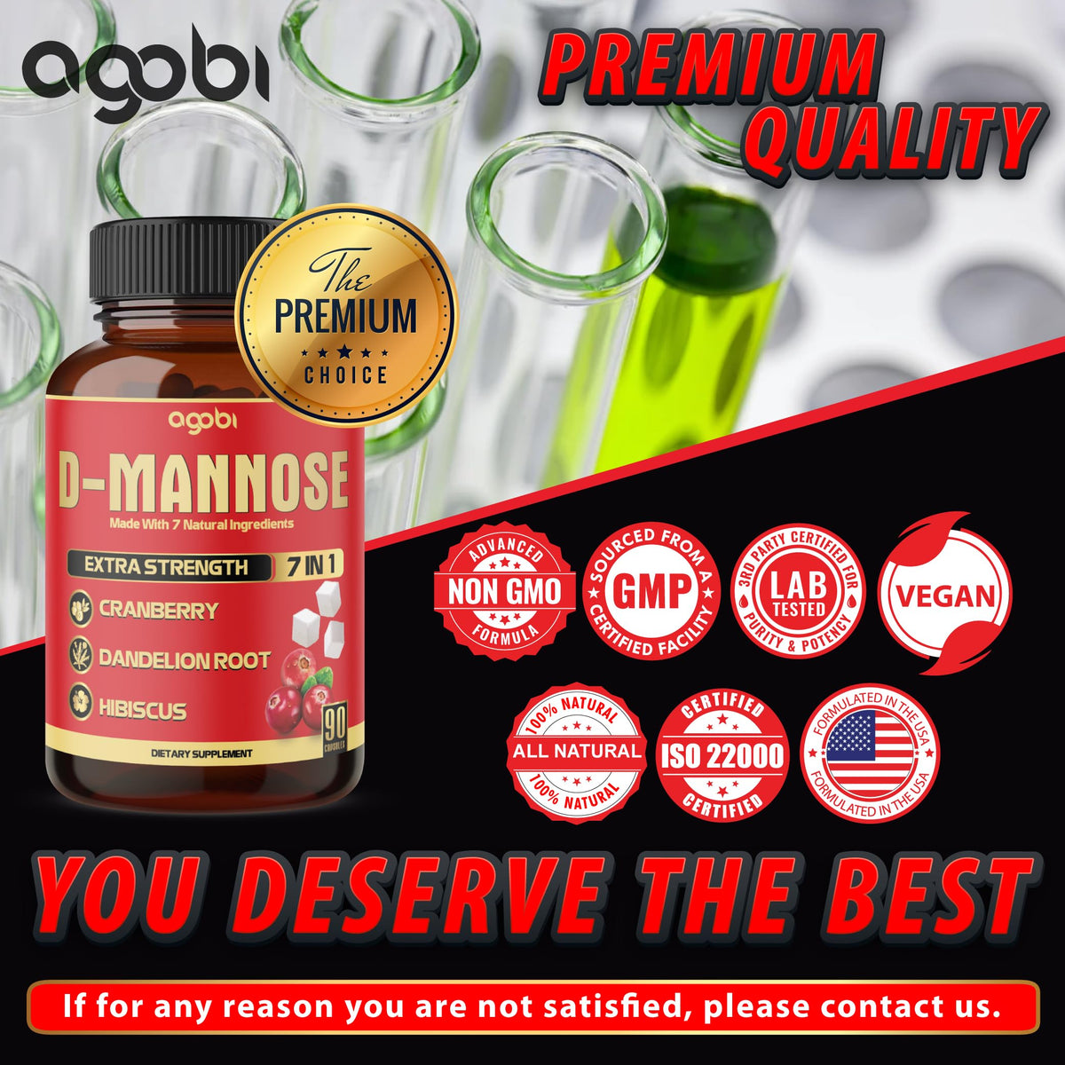 agobi D-Mannose Capsules with Cranberry & Herbs - 90 Vegan Capsules - image 6