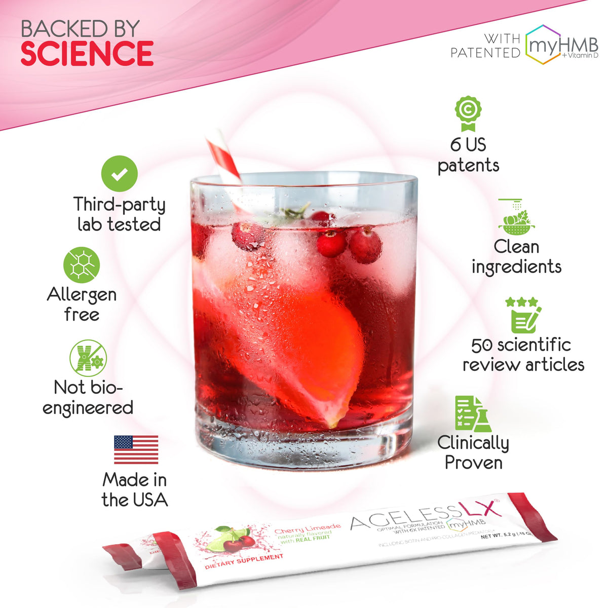 AgelessLX Powder Supplement for Women - with HMB Collagen Enhancer