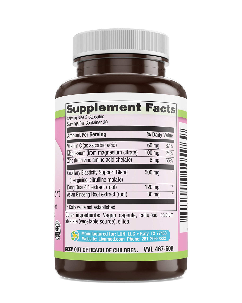 Livamed Hot Flash Perimenopause Support - 60 Vegetarian Capsules - image 2