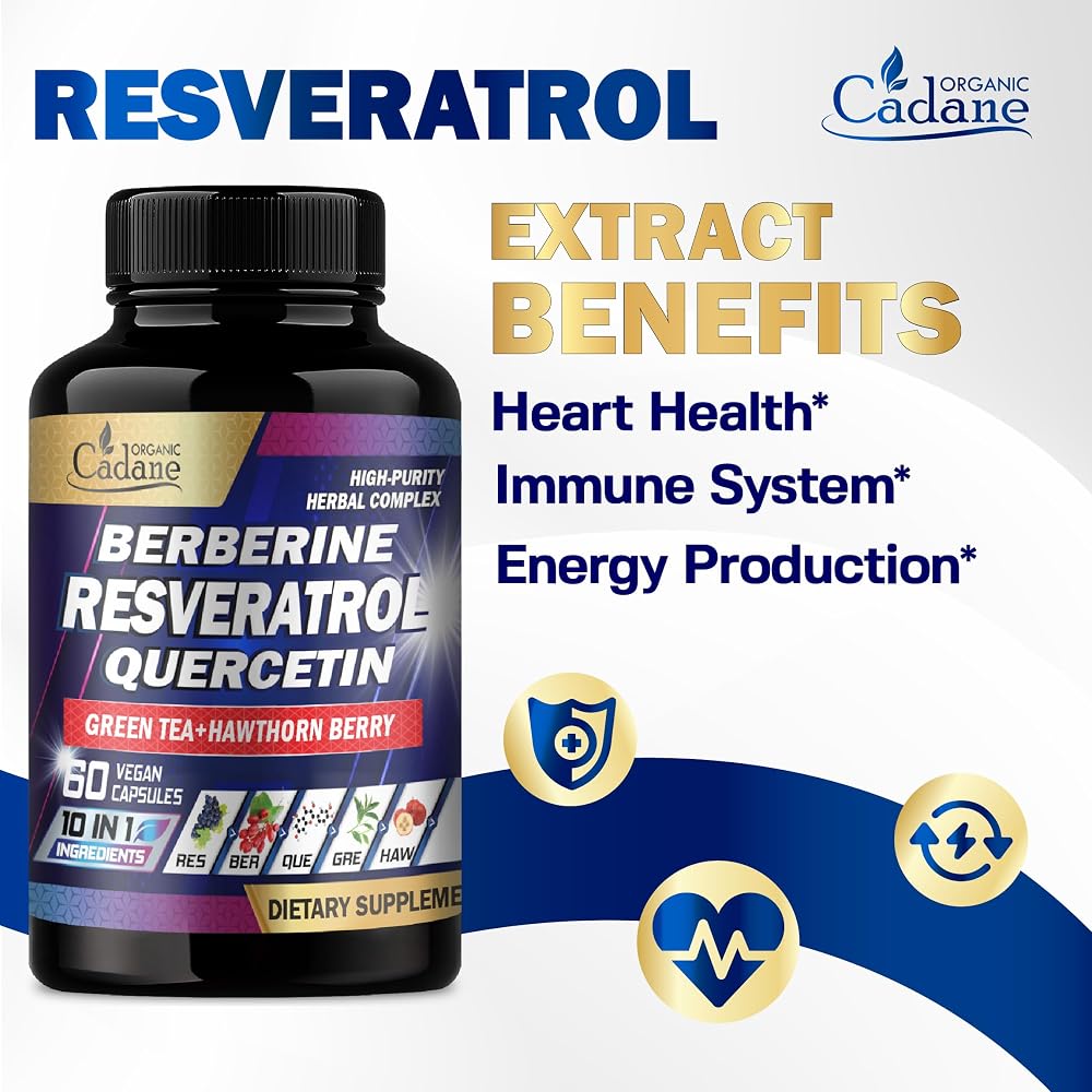 Organic Cadane Resveratrol Supplement 10-in-1 - 60 Capsules - image 4