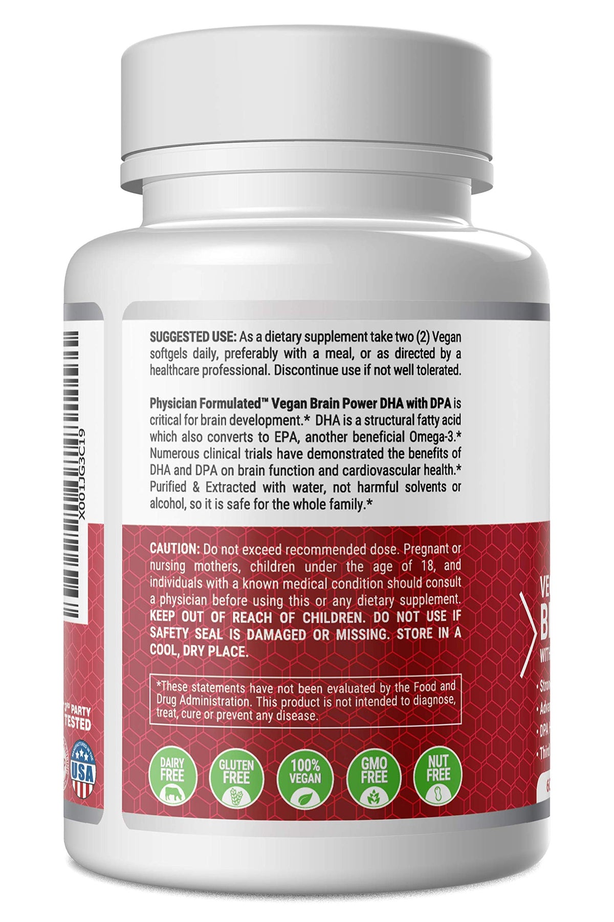 Physician Formulated Vegan DHA Omega 3 Brain Support - 60 Softgels - image 7
