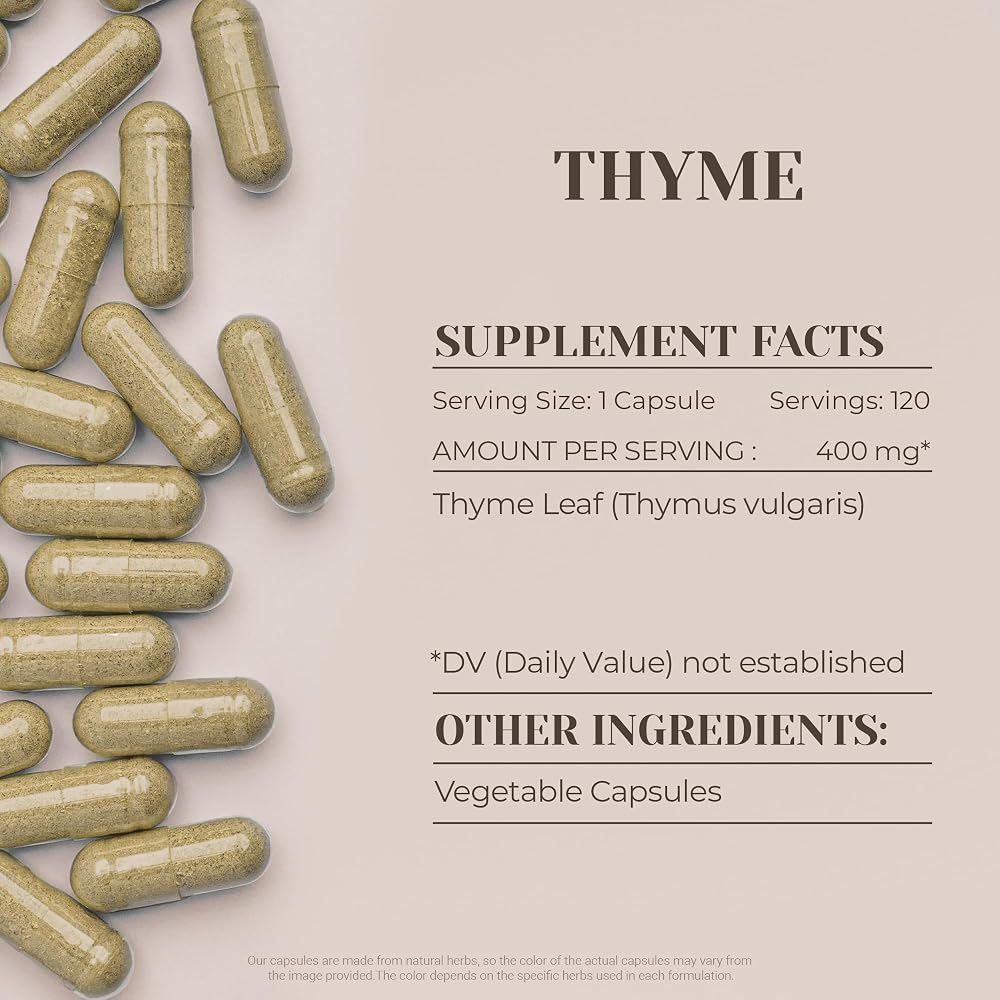 Garden Organics Thyme Herbal Supplement - 120 Capsules - image 3