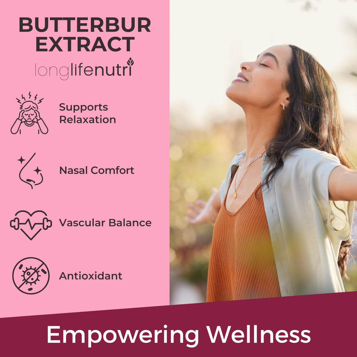 LongLifeNutri Butterbur Extract 100mg - 180 Vegetarian Capsules - image 4