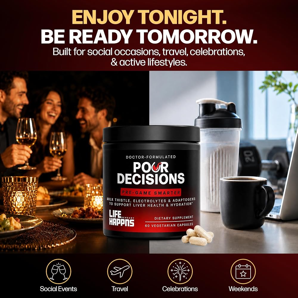 LIFE HAPPNS BE READY Pour Decisions Alcohol Support - 60 Capsules - image 2