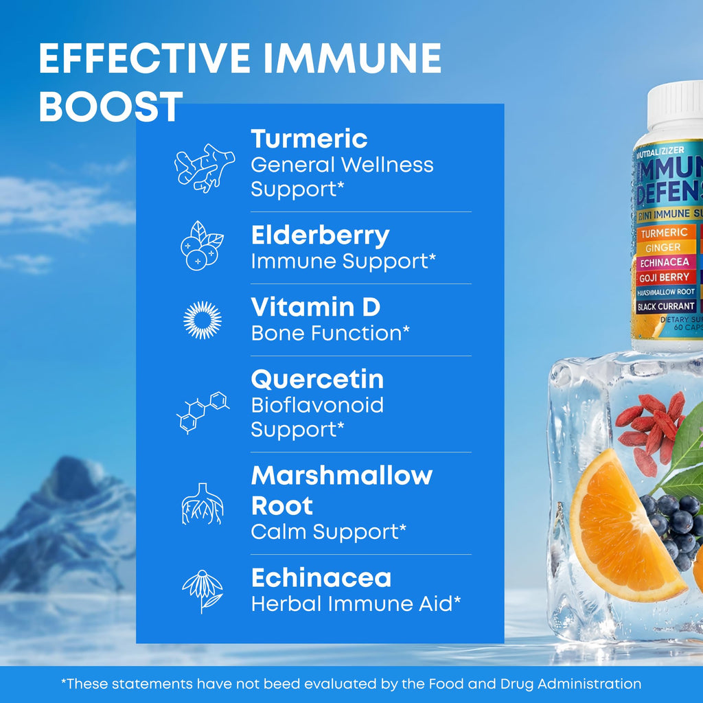 NUTRALIZIZER Immune Support Supplement with Turmeric & Vitamin C - 120 Capsules - image 3