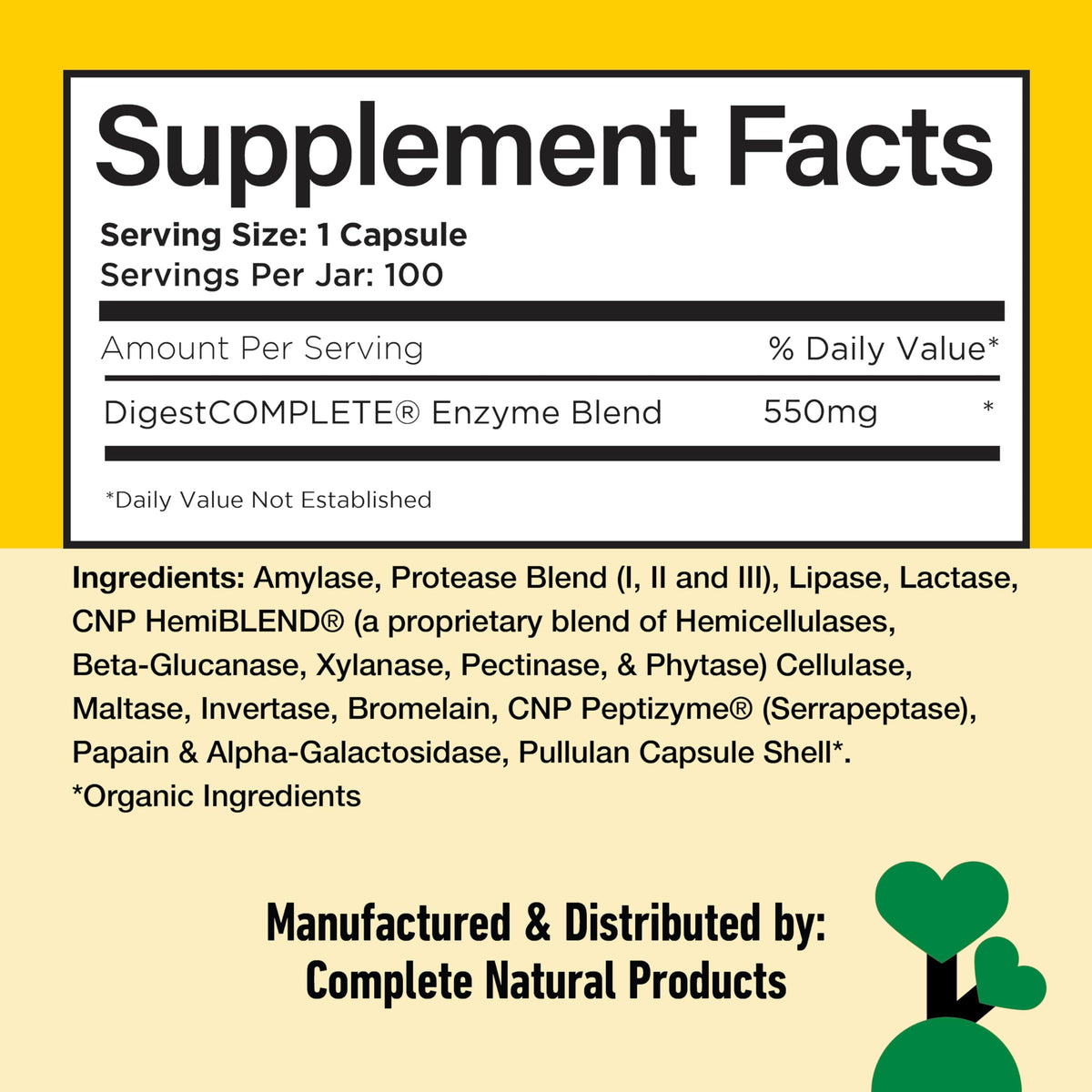 Complete Natural Products Digestive Enzyme Capsules 550mg - 60 Capsules - image 6