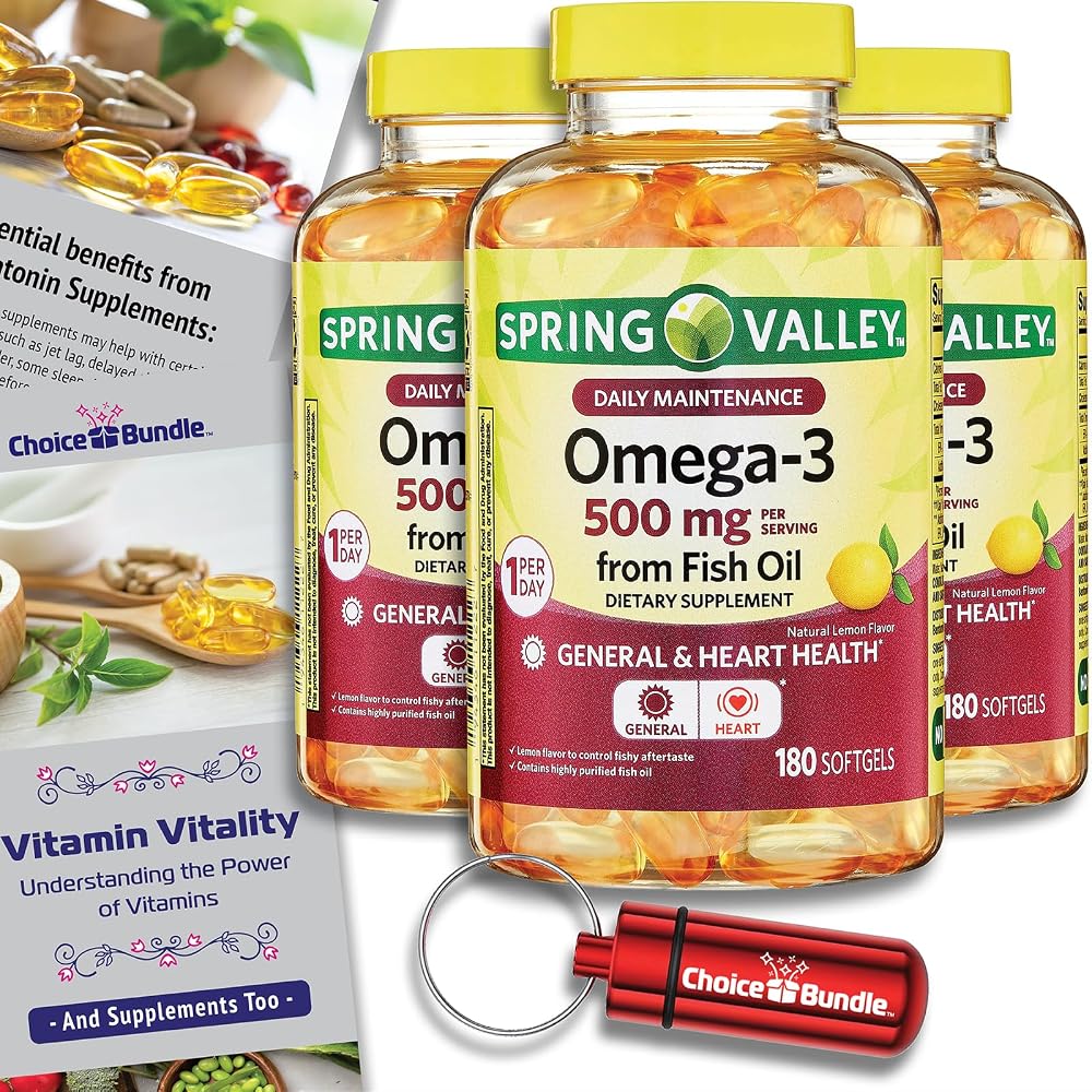 Choice Bundle Spring Valley Fish Oil Omega 3 Fatty Acid Supplement