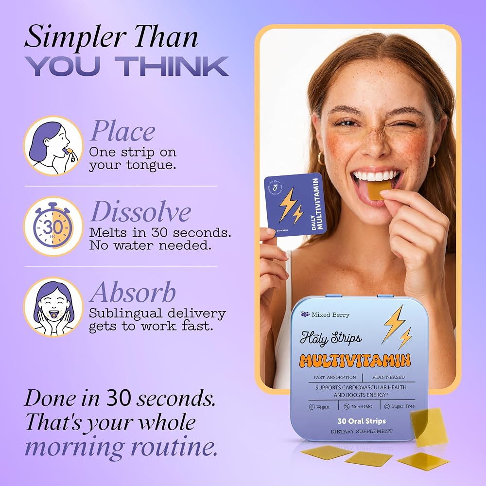 HOLY STRIPS Multivitamin Dissolvable Oral Supplement Strips - 30 Count - image 5