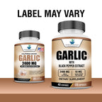 American Standard Supplements Garlic 2400mg with Black Pepper - 120 Capsules - image 2