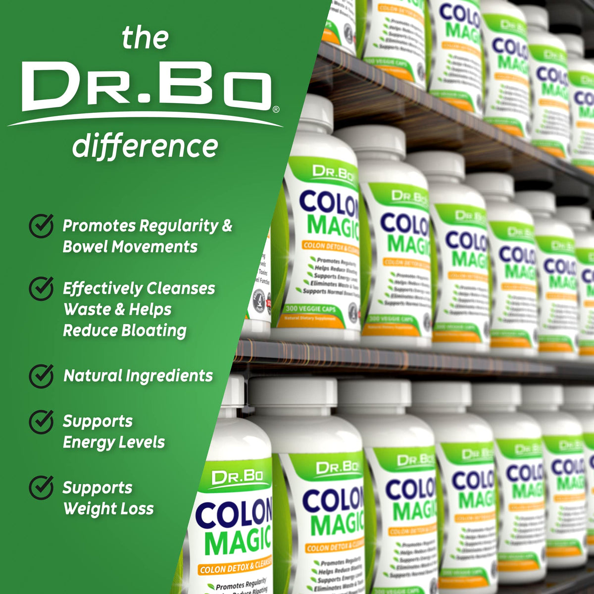 DR. BO Colon Cleanse Detox Formula - Natural Bowel Cleanser Pills