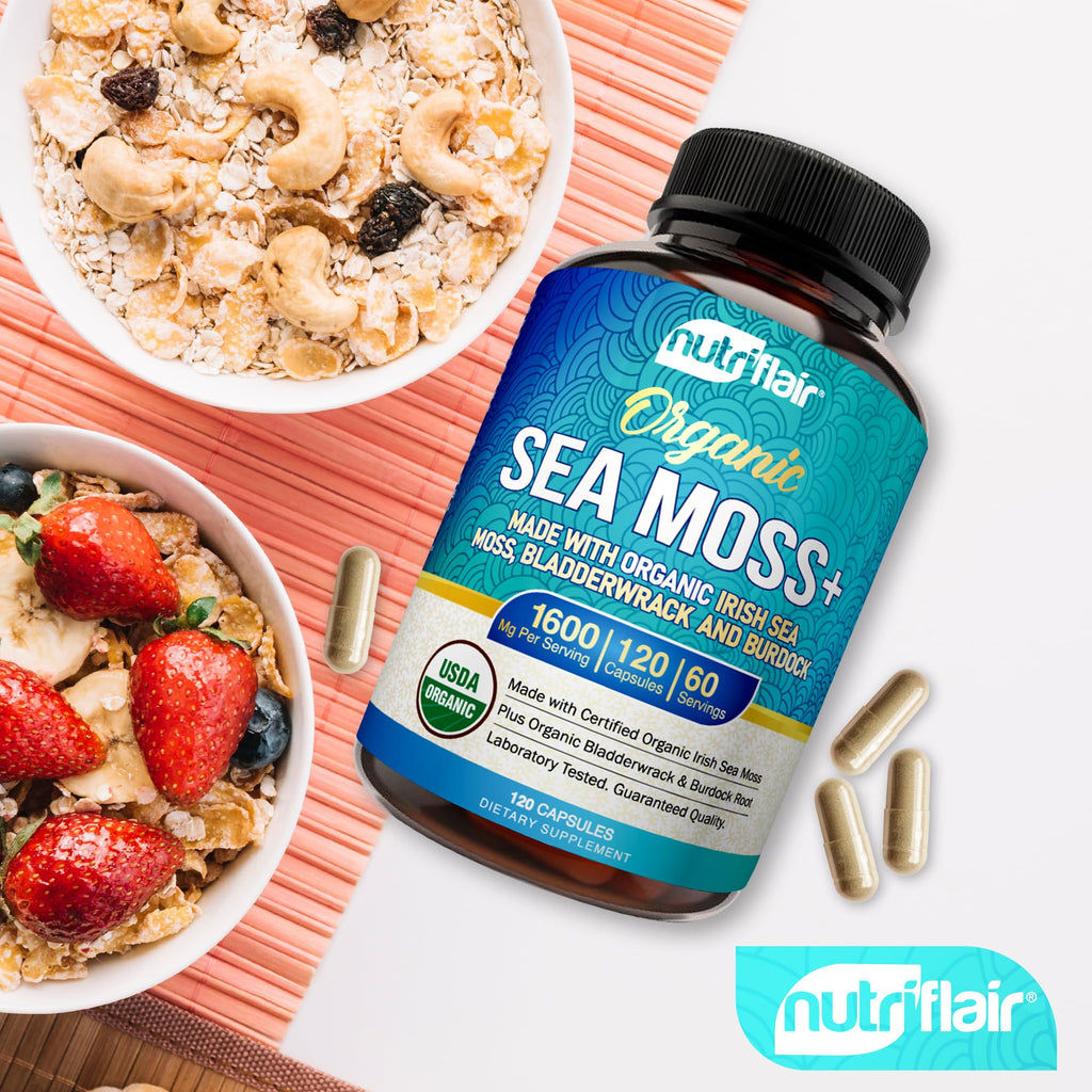 NutriFlair Organic Sea Moss 1600mg - 120 Vegetarian Capsules - image 7