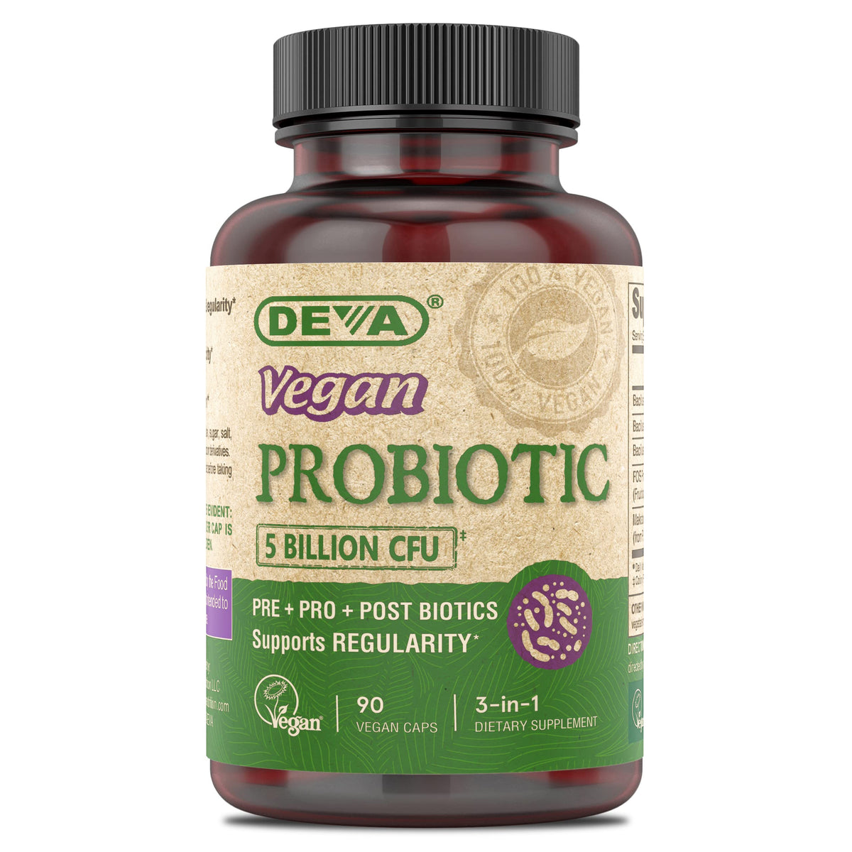DEVA Vegan Probiotic Supplement with Prebiotics - 90 Capsules