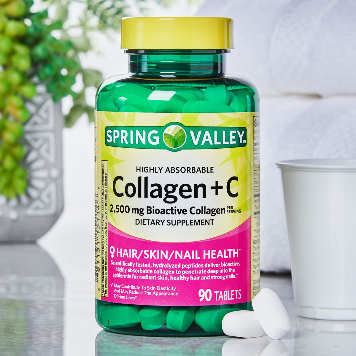 LUAL Spring Valley Collagen + C Tablets for Hair, Skin & Nails - 90 Tablets - image 5