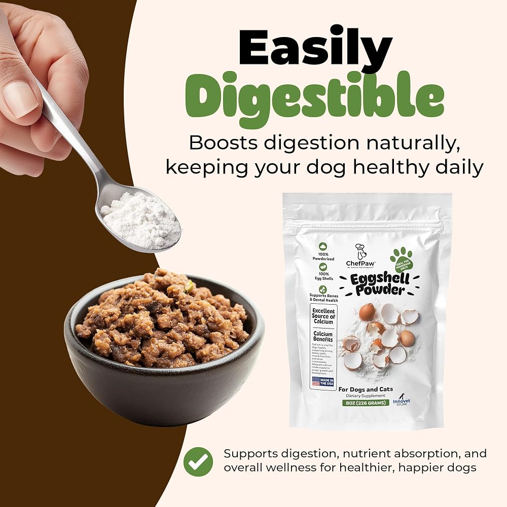 Innovet Pet Products ChefPaw Eggshell Powder for Dogs Calcium Supplement - 8oz - image 3