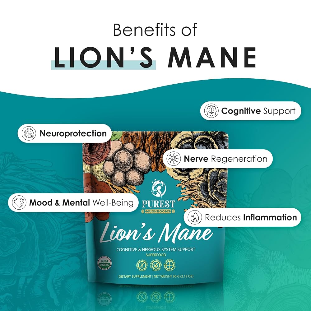 Purest Mushrooms Lion's Mane Powder for Memory & Focus - 60g - image 3