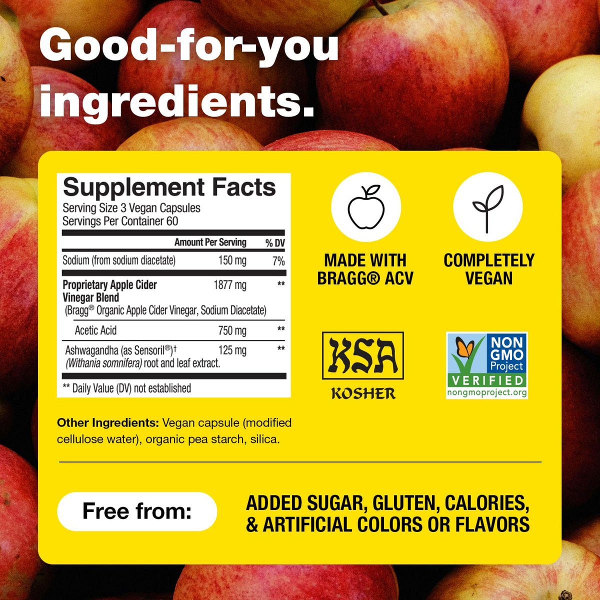 BRAGG Balance Apple Cider Vinegar Capsules with Ashwagandha - 90 Capsules - image 4