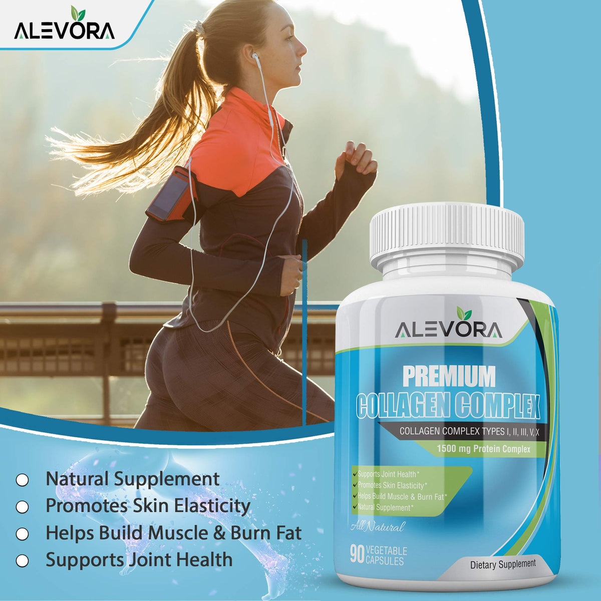 alevora Premium Collagen Complex Types I-V - 90 Vegetable Capsules - image 4
