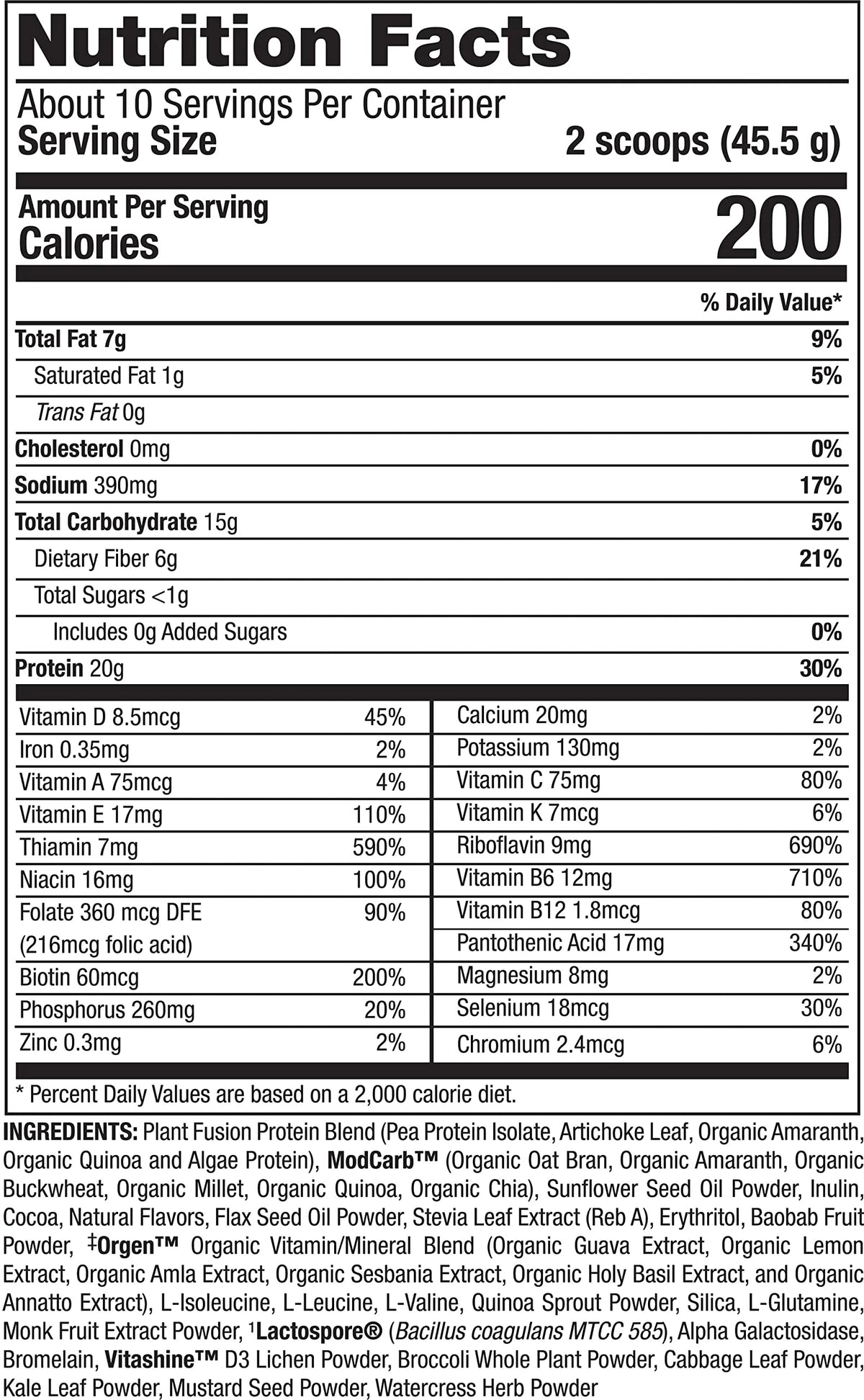 PlantFusion Complete Meal Replacement Shake - Plant Based Protein