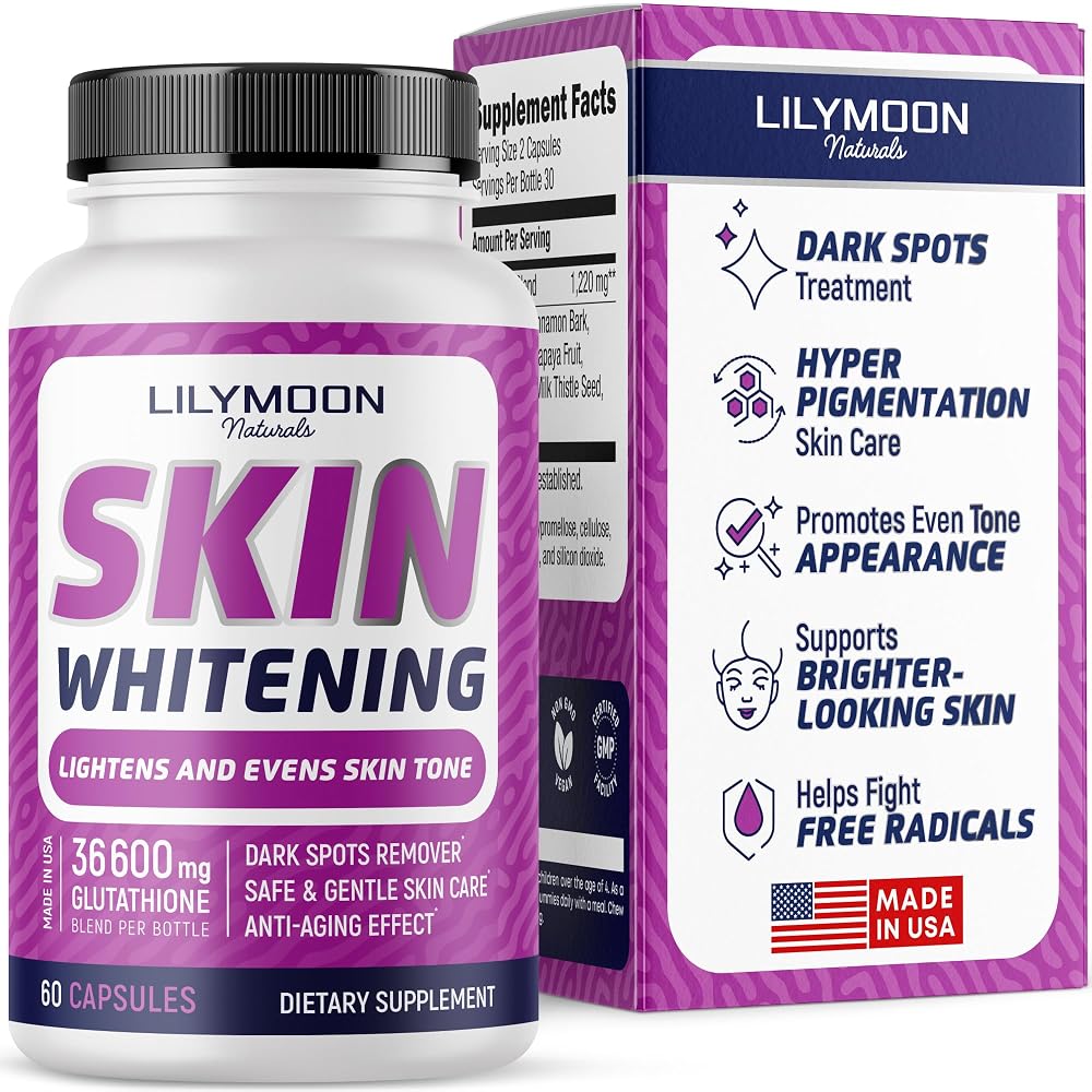 LILYMOON Glutathione Whitening Pills Skin Lightening - 60 Capsules