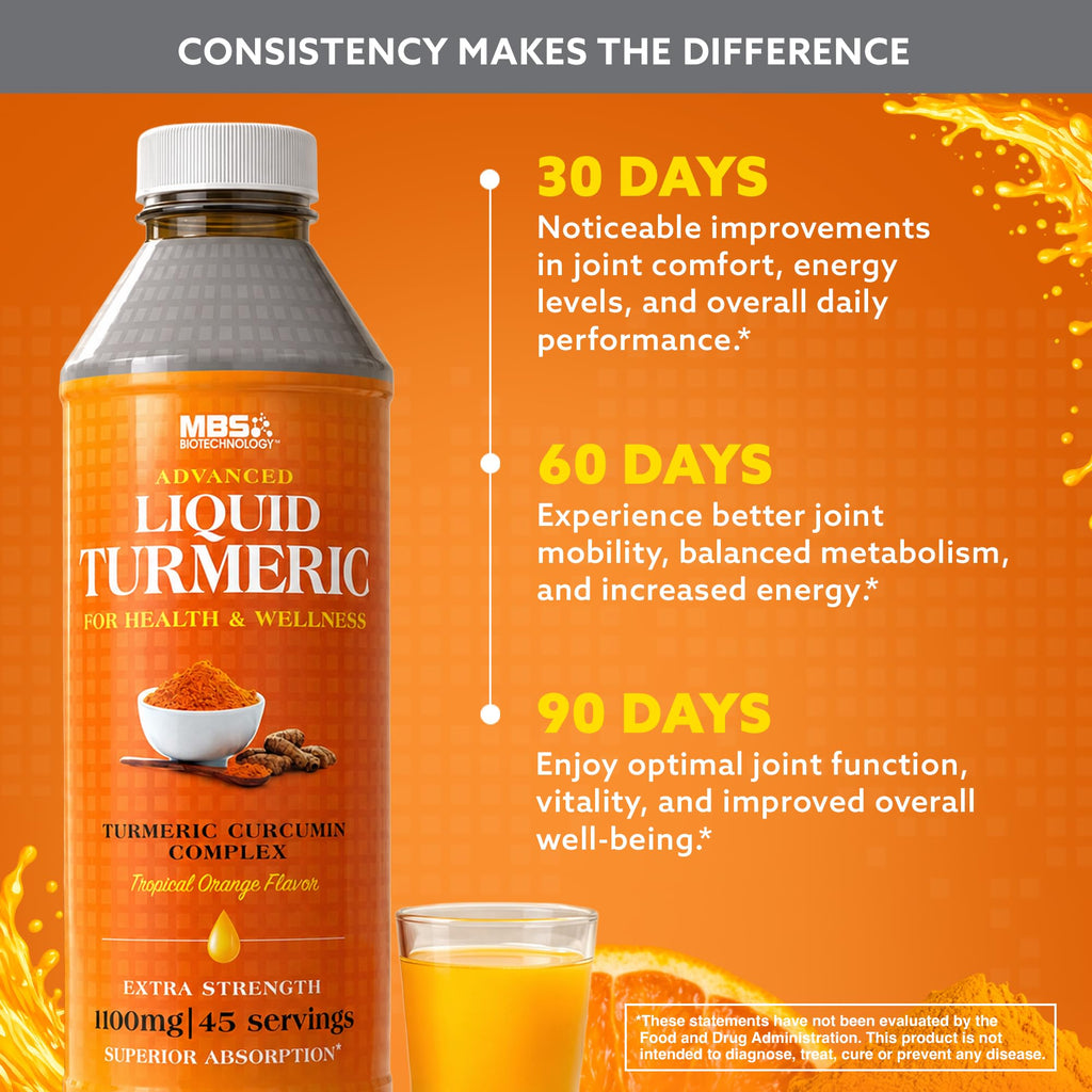 MBS Biotechnology Advanced Liquid Turmeric with Curcumin - 20.3 fl oz - image 7