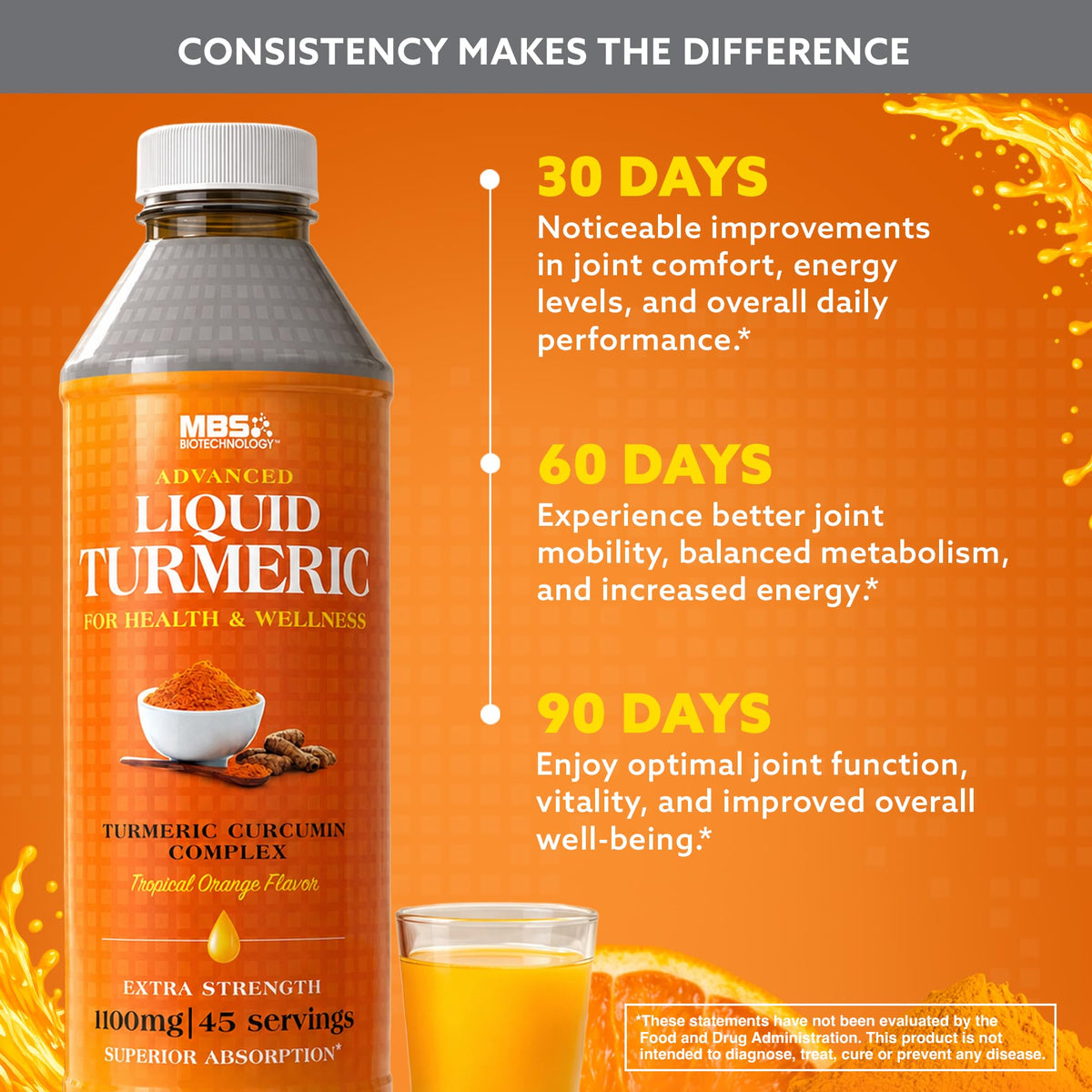 MBS Biotechnology Advanced Liquid Turmeric with Curcumin - 20.3 fl oz - image 7