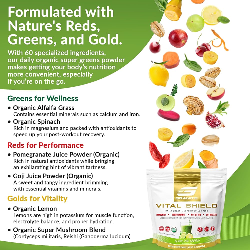 Granite Supplements Vital Shield - (30 Servings) Greens Superfood
