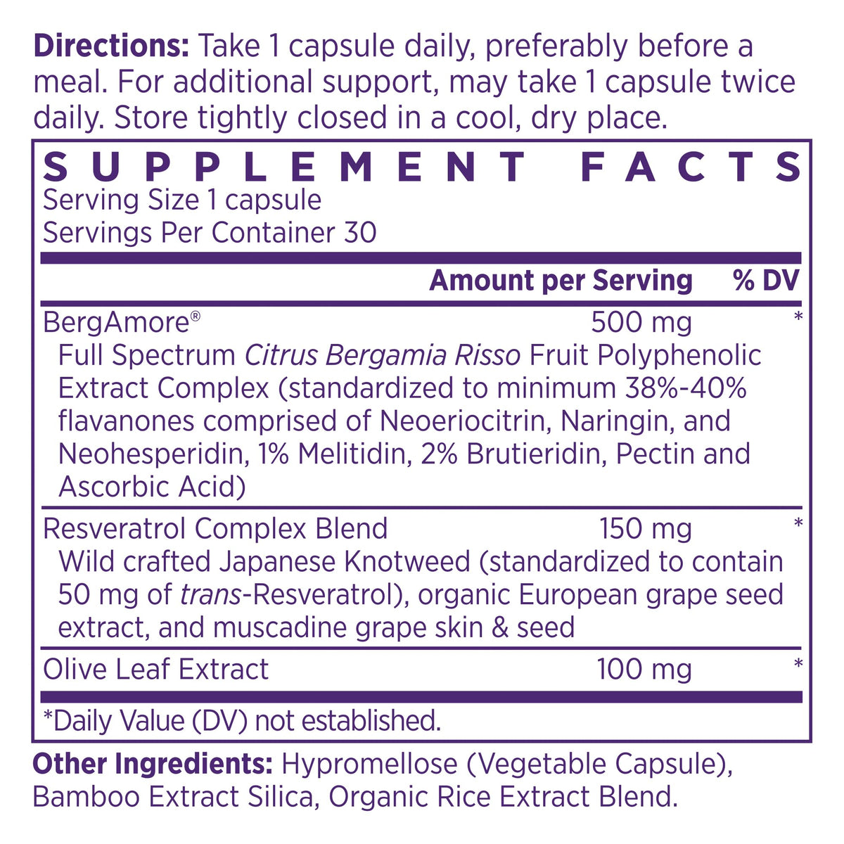 NAOMI Italian Citrus Bergamot with Resveratrol & Olive Leaf Extract