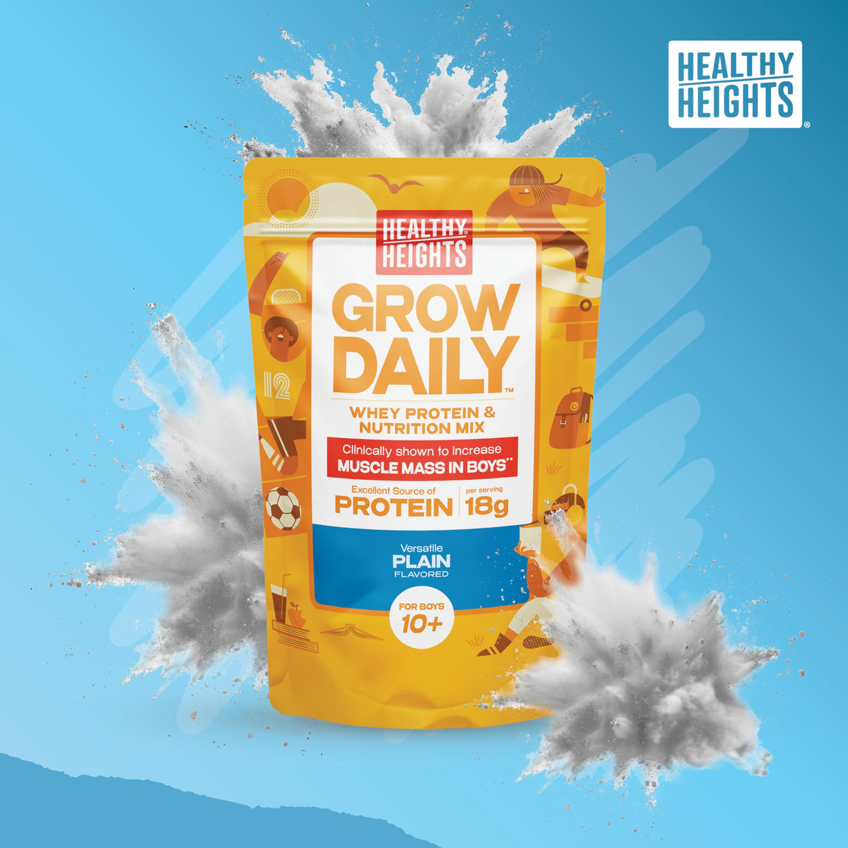 Healthy Heights Grow Daily Kids Protein Drink Mix Plain - 21.6 oz - image 2