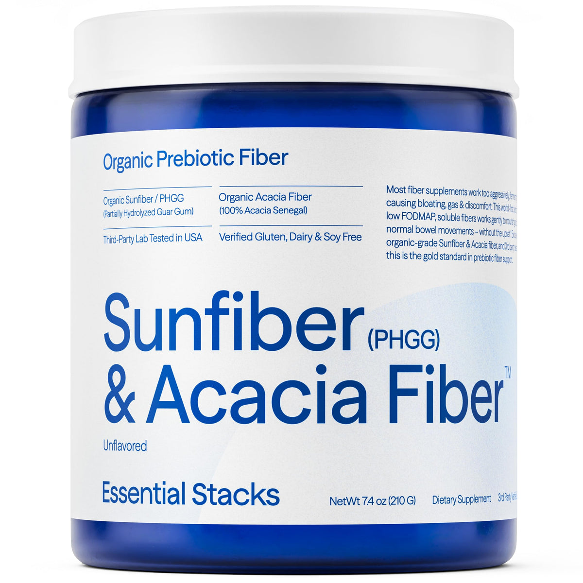 Essential Stacks Sunfiber PHGG & Acacia Fiber Powder - 7.4 oz