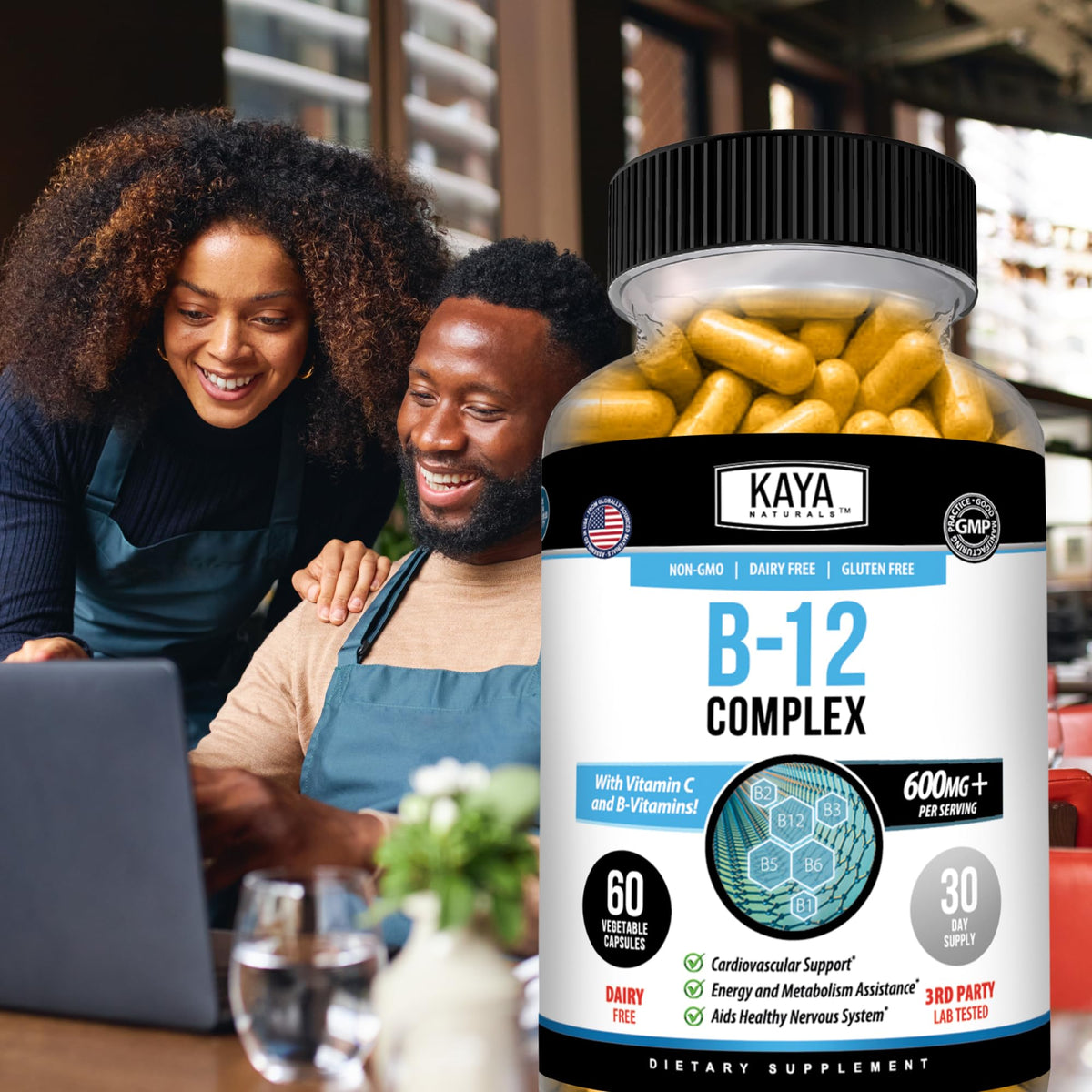 Kaya Naturals B-12 Complex - Multivitamin Supplement for Women & Men