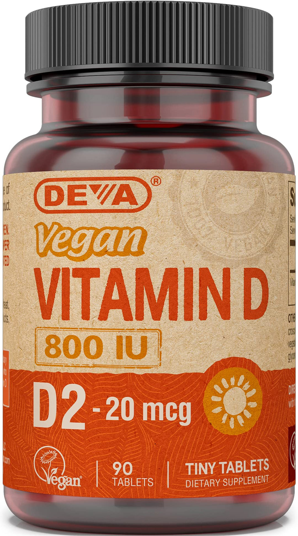 DEVA Vegan Vitamin D2 800 IU - 90 Tablets