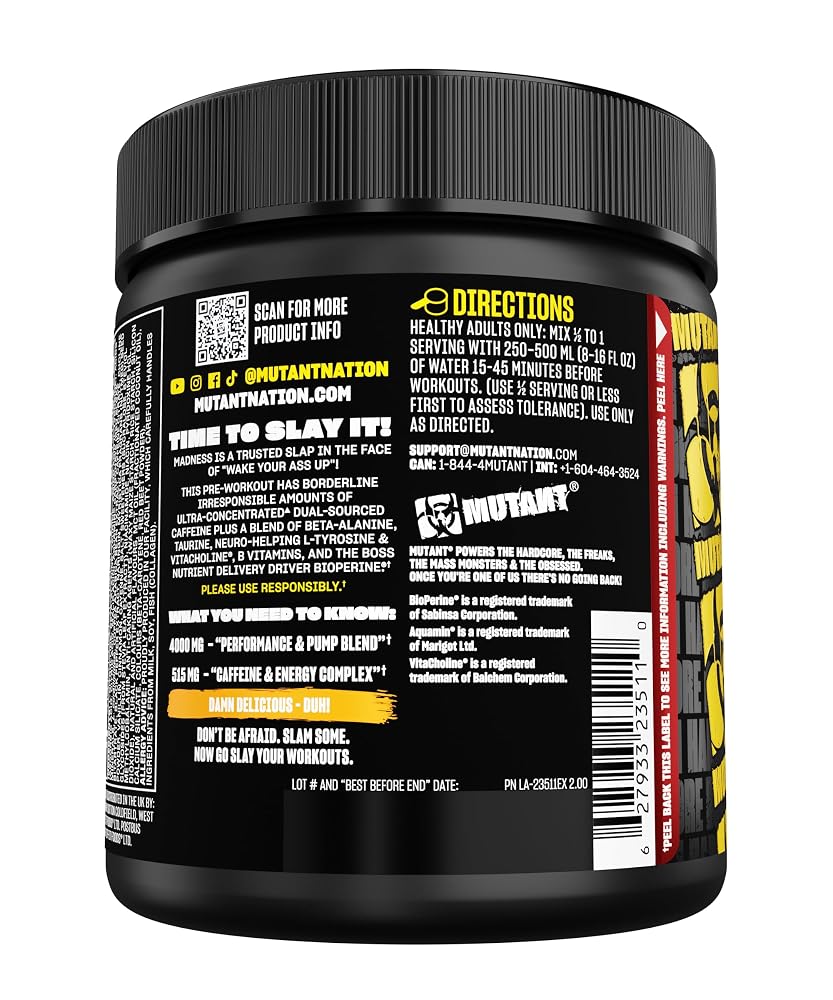 Mutant Madness Ultra-Concentrated Pre-Workout Powder - 30 Servings - image 9