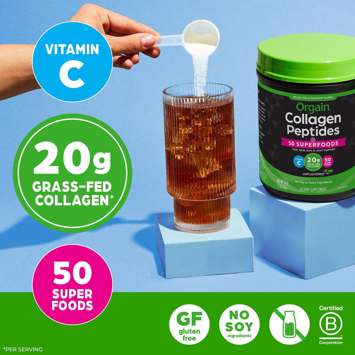 Orgain Hydrolyzed Collagen Peptides Powder for Women & Men