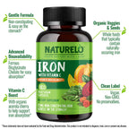 Naturelo Capsules iron 25Mg vitamin C gentle On The Stomach