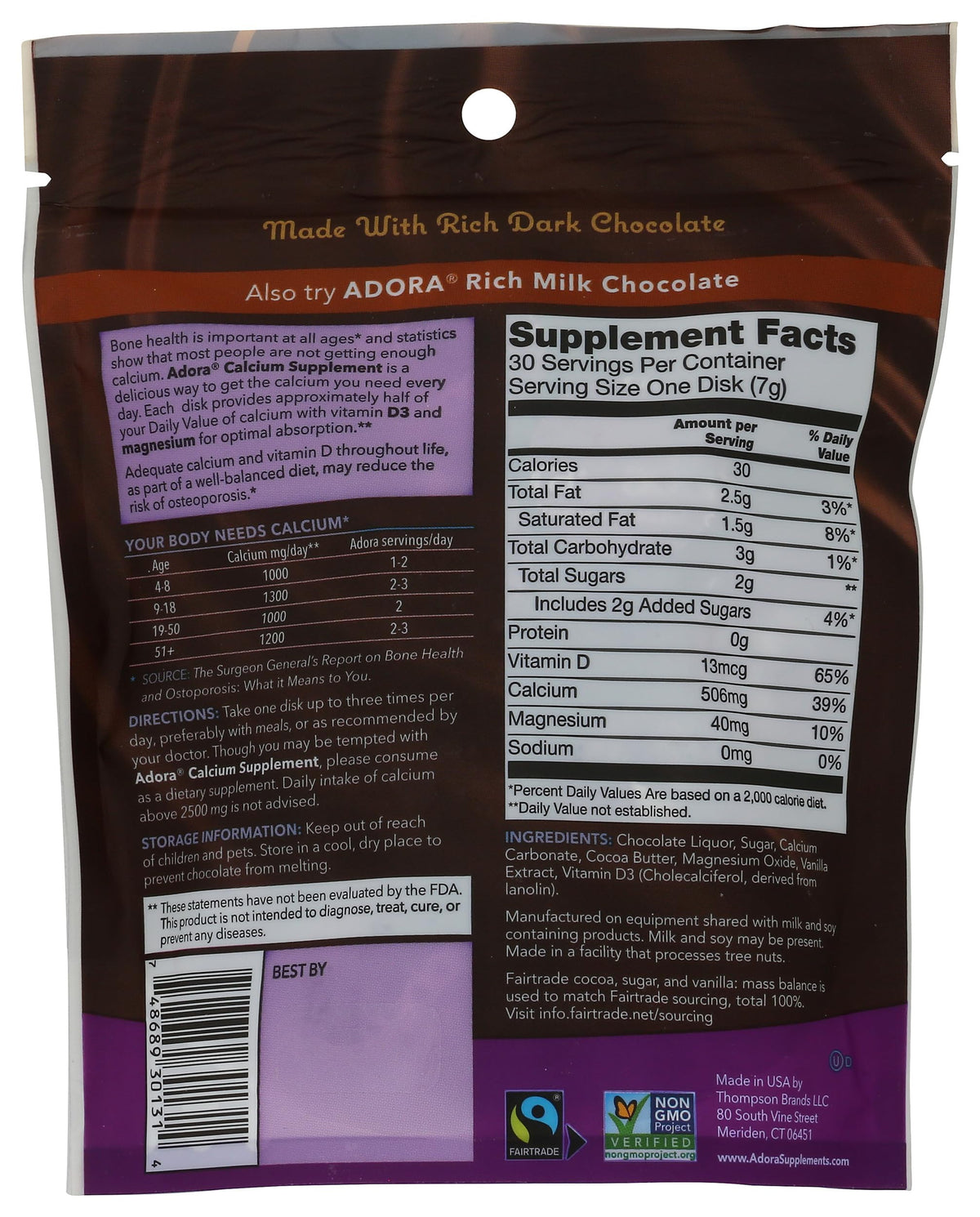 Adora Calcium Supplement Disk