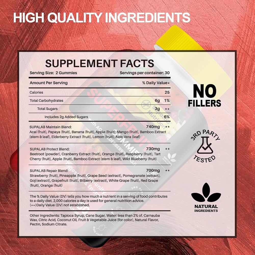 MEGNETA Super Greens & Fruits Gummies - 120 Gummies - image 3