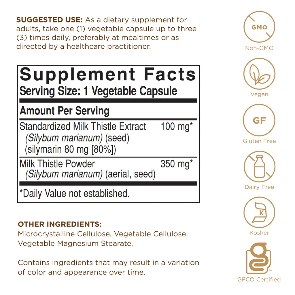 Solgar Milk Thistle - 250 Vegetable Capsules - image 2
