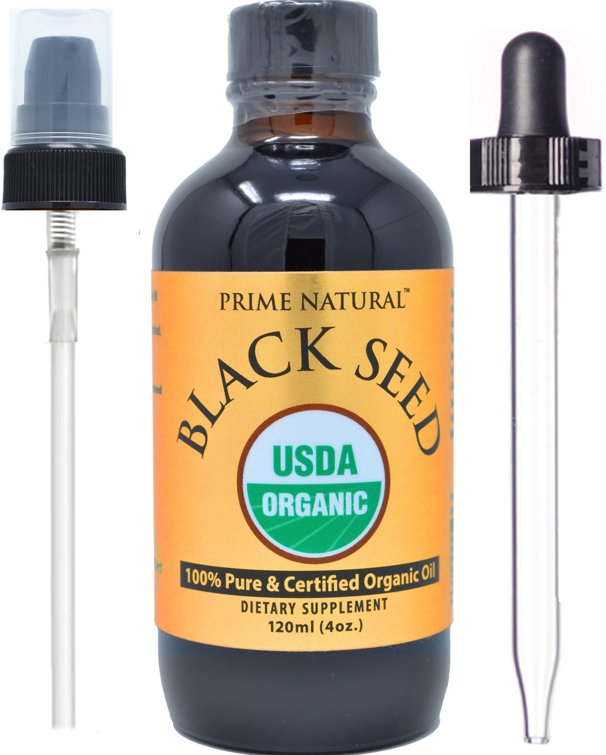 PRIME NATURAL Organic Black Seed Oil - Cold Pressed Unrefined High