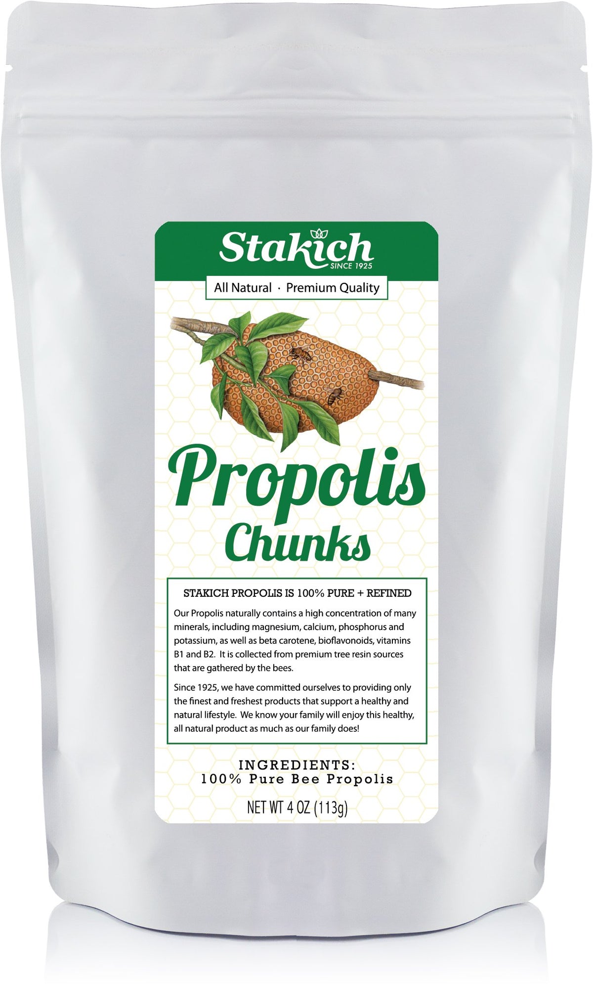 Stakich Pure Propolis Chunks - 100% Pure, All Natural
