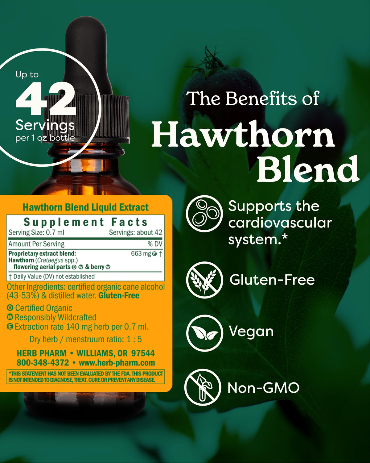 Herb Pharm Hawthorn Blend Liquid Extract for Cardiovascular