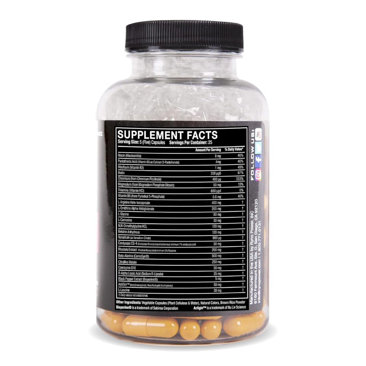Ryno Power Endurance Capsules - 125 Count - image 3