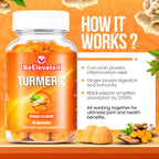 BeElevated Turmeric Gummies for Adults Peach Flavor