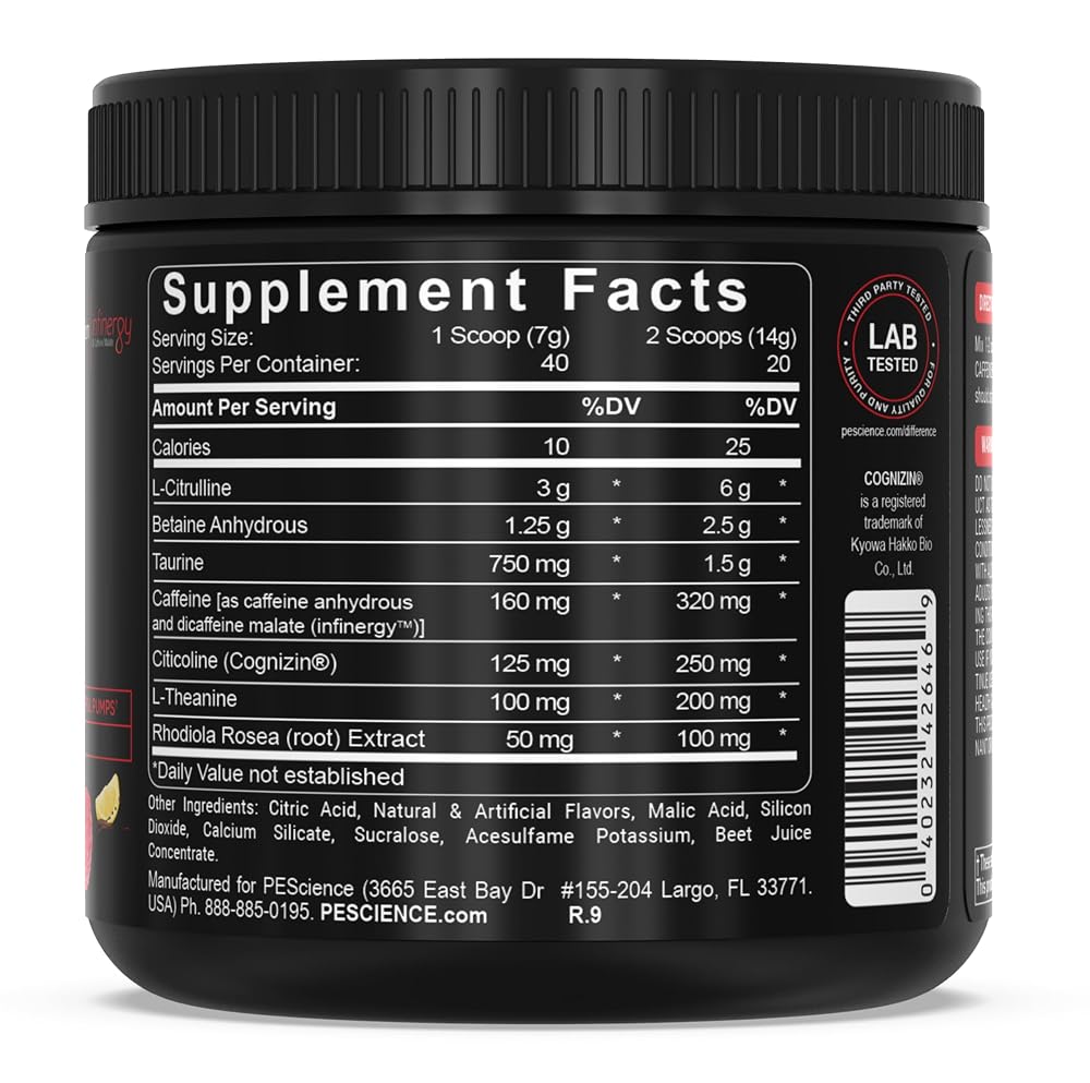 PEScience Prolific Pre-Workout Powder, Guava Pineapple Punch - 40 Scoops - image 8