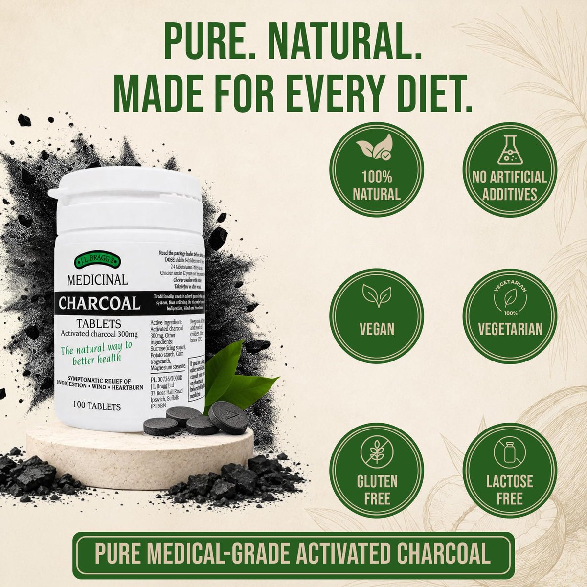Bragg Charcoal 300mg - 100 Tablets - image 6