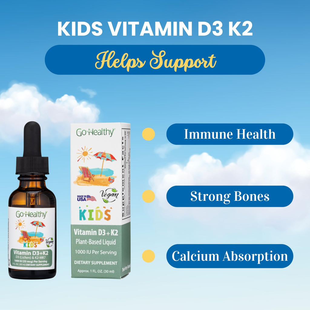 Go Healthy Natural Kids Vitamin D3 K2 Liquid Drops - 1 Fl Oz - image 4